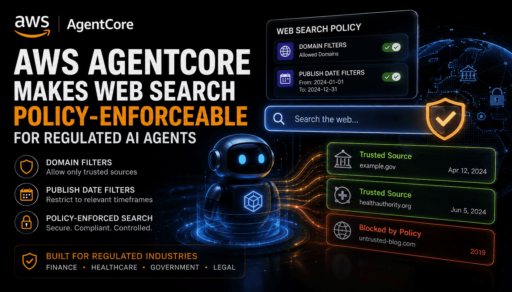 AWS AgentCore, 규제된 AI 에이전트를 위한 웹 검색 정책 집행 기능 제공