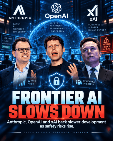 최첨단 연구소들, 느린 출시 지지: Anthropic, OpenAI, xAI의 안전 속도 조절 전환