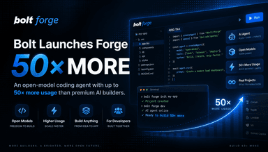 Bolt Forge Debuts: Open‑Model Coding Agent Trades 9 Points for 50× Usage