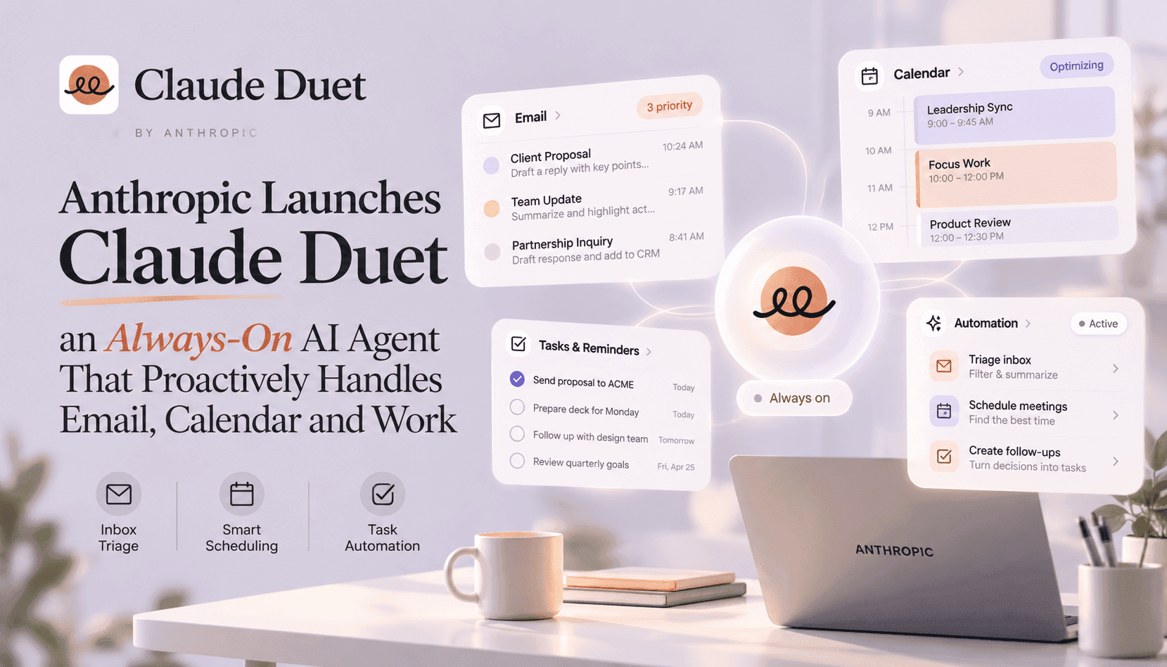 Claude Duet de Anthropic: el paso a agentes de trabajo proactivos y siempre activos