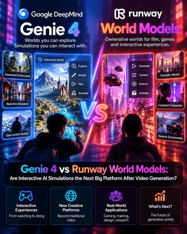 Genie 4 vs Runway World Models: Are Interactive AI Simulations the Next Big Platform After Video Generation?
