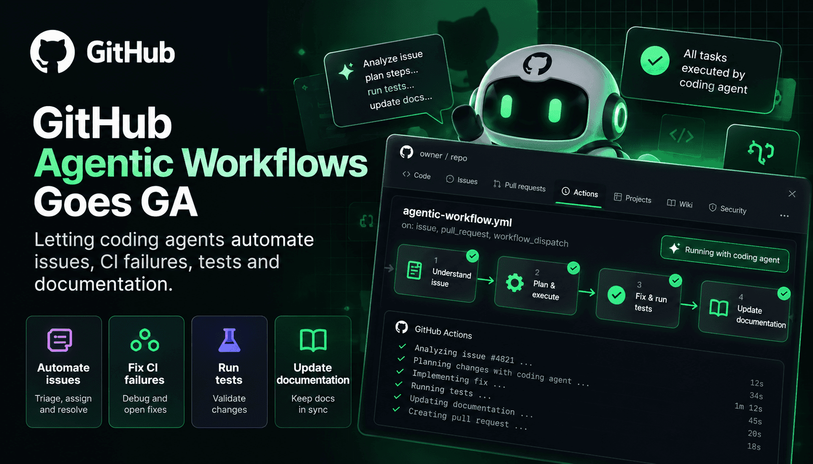 GitHub Agentic Workflows Go GA: Compile Natural‑Language Automation into Safe, Agent‑Powered Actions