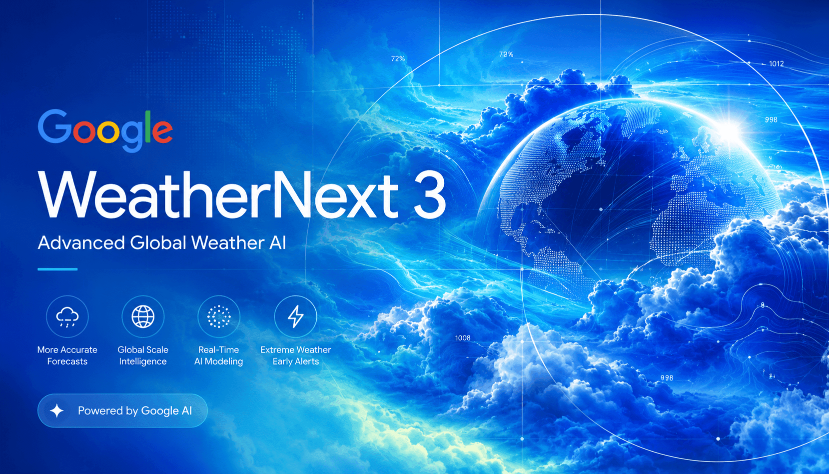 谷歌 WeatherNext 3 将每小时卫星驱动的天气预报引入搜索、Gemini、地图和云端