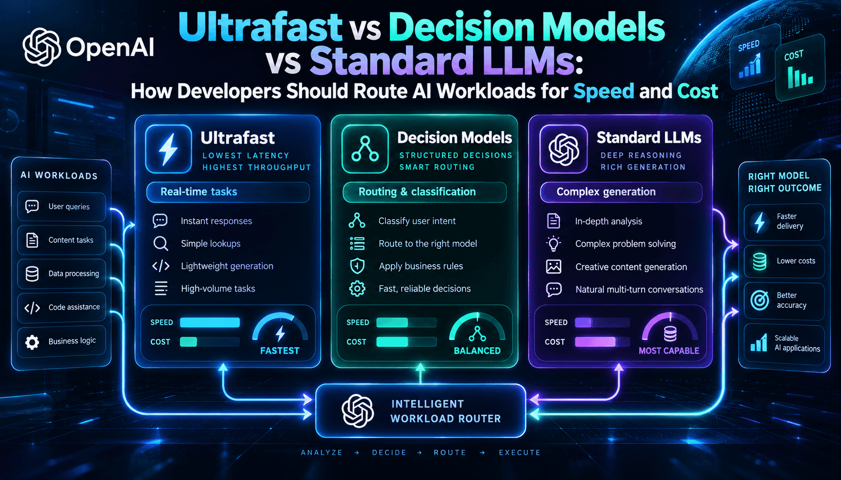 OpenAI Ultrafast vs Decisions vs Standard LLMs: A Practical Model-Routing Guide for Speed and Cost