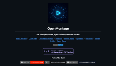 OpenMontage: Local‑First Agentic Video Studio for Real Footage and Animated Pipelines