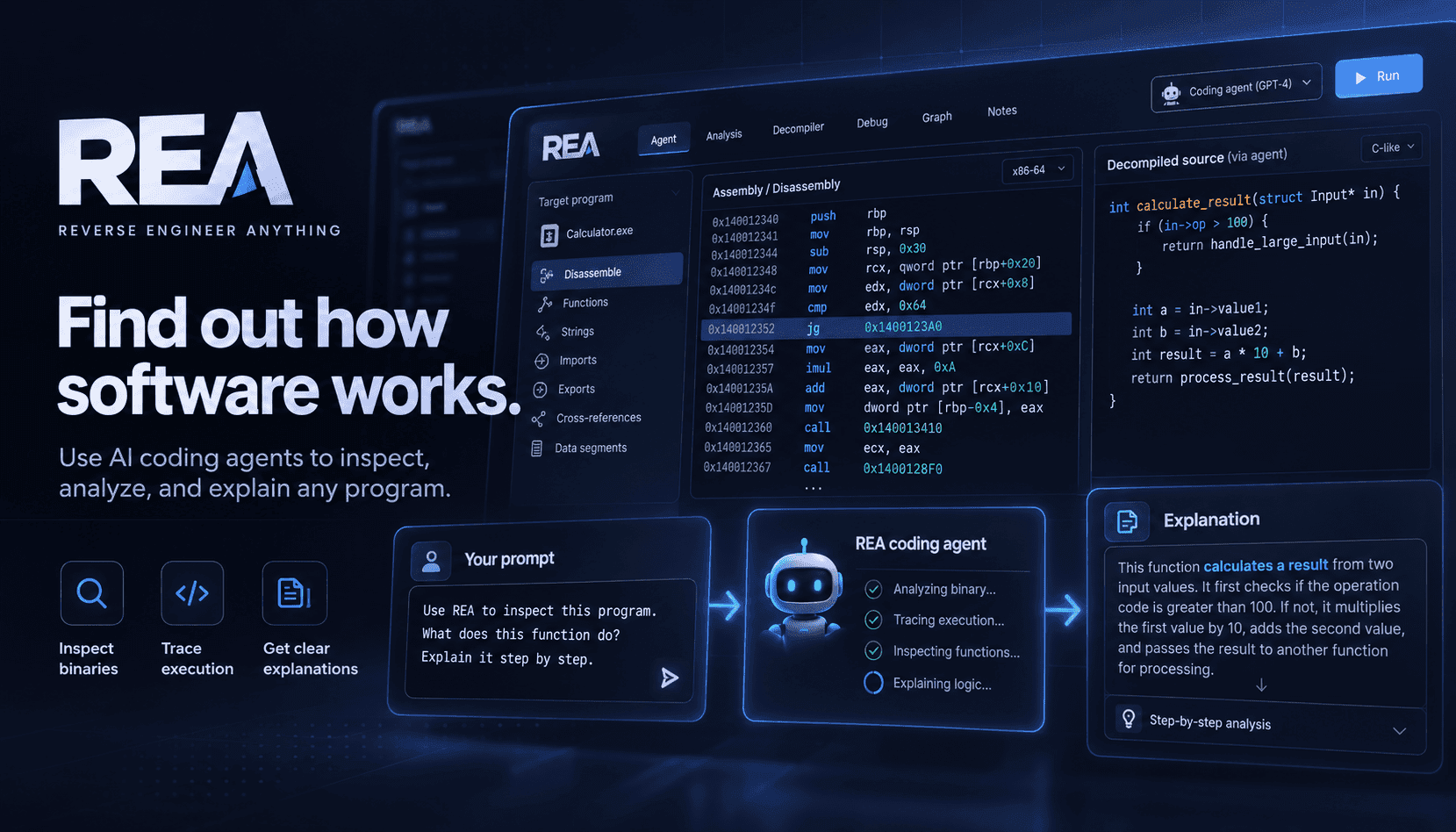 REA Turns AI Agents Into Reverse Engineers for Apps, Websites and Native Binaries
