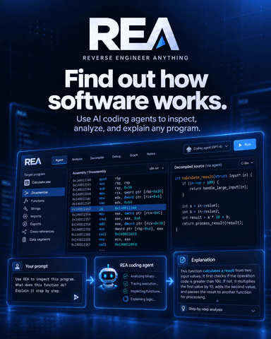 REA Turns AI Agents Into Reverse Engineers for Apps, Websites and Native Binaries