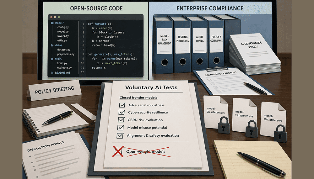Open-Weight Models Left Out: The US Voluntary Test Plan Creates a Governance Gap