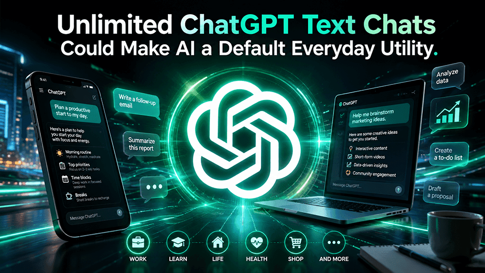 無限次 ChatGPT 文字對話將基礎 AI 轉變為預設工具
