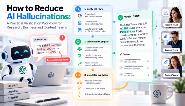 How to Reduce AI Hallucinations: A Practical Verification Workflow for Research, Business and Content Teams