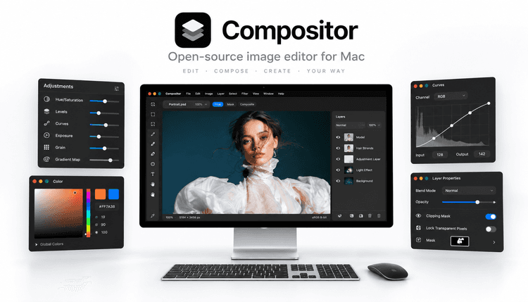 Compositor vs. Photoshop: ¿Puede este editor gratuito y de código abierto para Mac sustituir a Adobe en la composición profesional?
