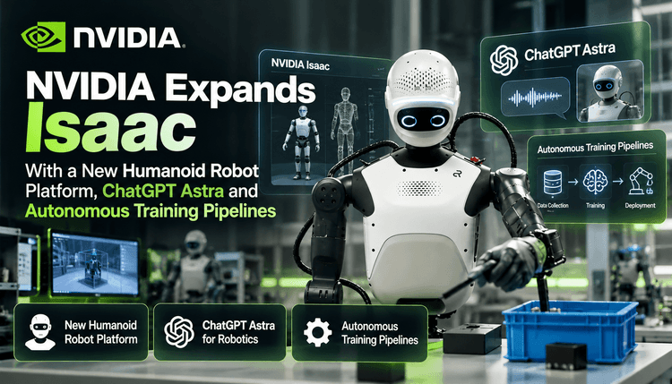 NVIDIA amplía Isaac: plataforma de referencia humanoide, flujos de trabajo con ChatGPT Astra y procesos de entrenamiento autónomo