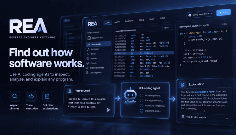 Reverse Engineer Anything REA Toolkit for Coding Agents