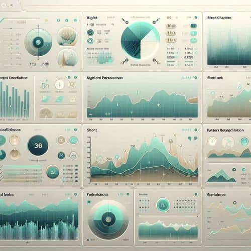 Tickeron dashboard showing AI trading agents, pattern recognition tools, market forecasts, and stock analysis panels.