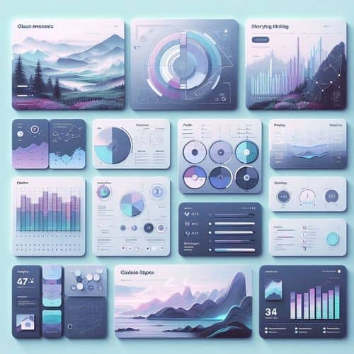 Flourish interface showing interactive charts, maps, animations, and storytelling dashboards.