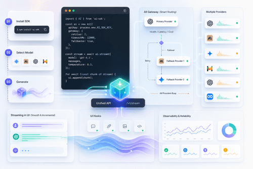 AI SDK:統一的 TypeScript SDK,用於流式、多提供者 AI 應用和代理