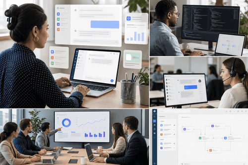 ChatGPT workspace with model selector set to GPT‑5.6, organization controls enabled, and a structured message thread showing prompts, system settings, and quick actions for exporting, reviewing tokens, and administering team access.