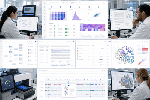 Rosalind Workbench in Codex shows an NGS pipeline with live QC charts, linked evidence panels, and model responses beside saved artifacts, enabling review, approval, and next‑step selection in a governed research workspace.