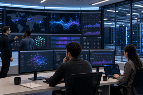 Mission Control zeigt Cluster-Gesundheit, GPU-Auslastung, Jobstatus und Speicher-Durchsatz über Blackwell-, Hopper- und Vera Rubin-Systeme an, um Trainings- und Inferenz-Pipelines zuverlässig und kosteneffizient zu halten.