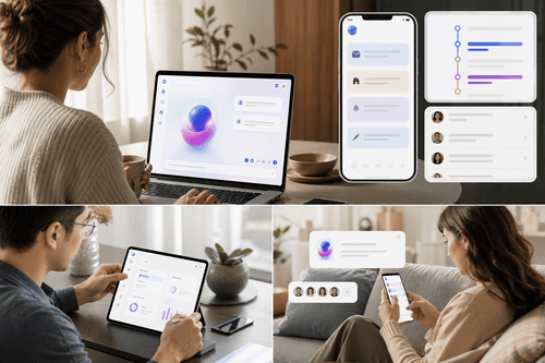 A minimal waitlist interface lets users choose Commercial or Home use, submit contact details, and receive confirmations, alongside privacy links and social channels for updates as targeted pilots are organized.