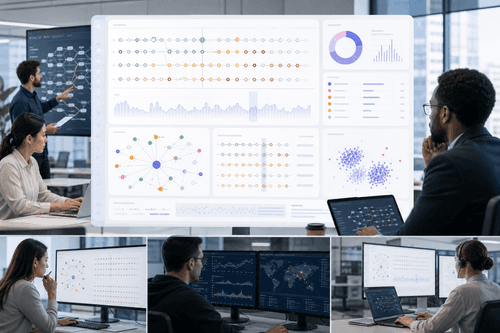 System diagram with contiguous event storage, context and semantic layers, SIMD/GPU acceleration, and MCP/SQL/REST endpoints serving agents and dashboards, ingesting from Kafka, Postgres, Snowflake, BigQuery, and Parquet/Iceberg sources.