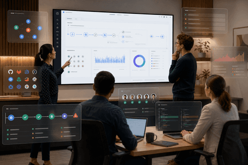 Unified incident timeline correlating logs, metrics, events, and deployment history, with approvals and runbook execution controls alongside environment promotions across clusters inside the Akuity Agentic Control Plane.