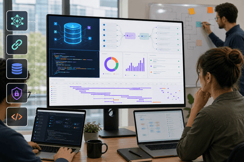 Architecture places Toolbox between clients and databases, serving toolsets over MCP with integrated authentication, connection pooling, and OpenTelemetry, plus an optional UI for validating tools and parameters before production rollout.