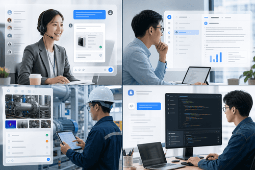 Hunyuan console with model selection, API key management, request builder showing tool schema and image input, streaming tokens in the response pane, and latency metrics with safety flags for the chosen region.