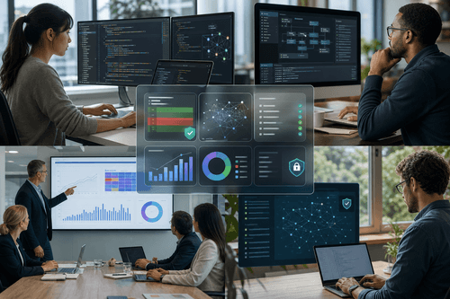 Opus 5.5 coordinating a multi-step coding task: plan, tool calls, diffs, and validation, with cache hits reducing token spend and pre-execution screening protecting actions in long-running autonomous sessions.