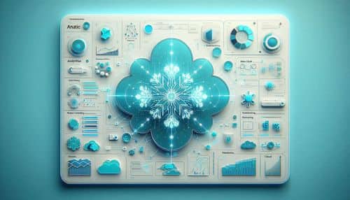 アナリティクスパイプライン、AIワークロード、エンタープライズインテリジェンスエージェント、クラウドデータインフラを表示するSnowflake AIデータクラウドダッシュボード。