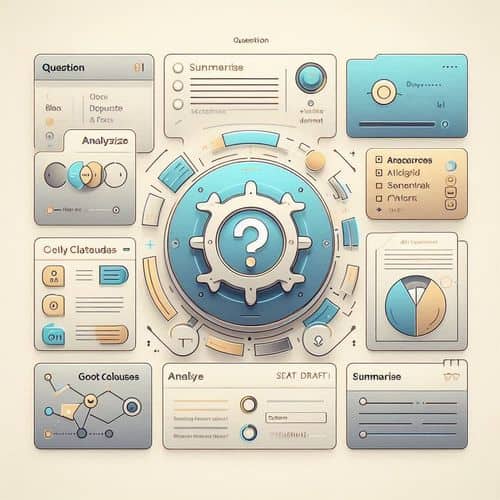 Harvey-Plattform-Interface mit Dokumentenanalyse, KI-generierten Entwurfsabschnitten, zitierten Ergebnissen und Workflow-Panels für juristische und professionelle Arbeit.