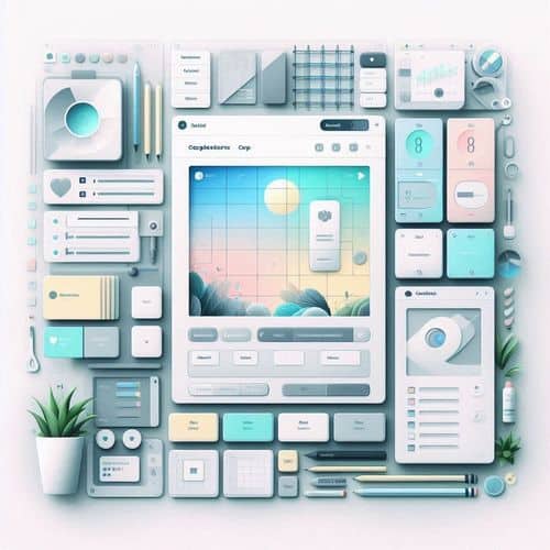 반응형 레이아웃 제어, CMS 컬렉션, SEO 설정 및 AI 기반 섹션/카피 제안이 포함된 비주얼 캔버스를 보여주는 Webflow 디자이너 화면.