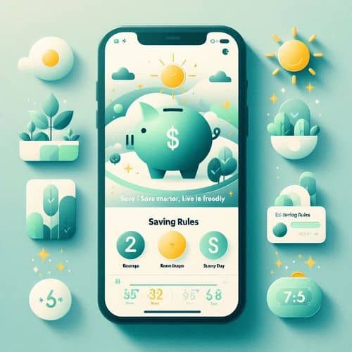 Plum app dashboard showing automated saving rules, investment options, and goal progress tracking.