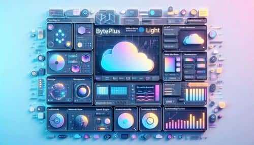 BytePlus dashboard showing ModelArk AI model platform, Seedance video generation, cloud infrastructure, developer APIs, multimodal model workflows, observability panels, recommendation engine, and enterprise AI deployment tools.