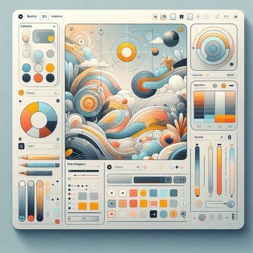 Adobe Illustrator 界面展示了矢量路径、画板、生成式重新着色工具以及用于创建可缩放图形的设计面板。