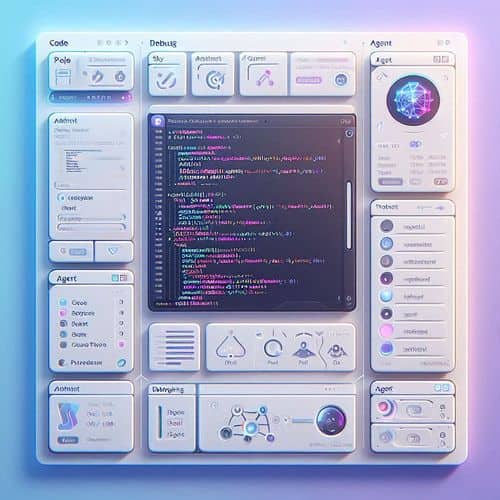 Trae interface showing AI coding assistant, project files, code editor, and agent workflow panels.