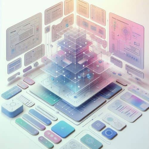Relume interface showing AI-generated sitemap, wireframe layouts, and component-based design system.