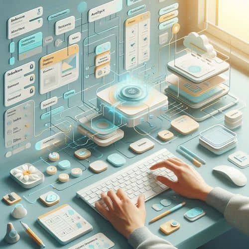 Airtable workspace showing linked records, custom interfaces, automations, and AI-assisted app building tools.