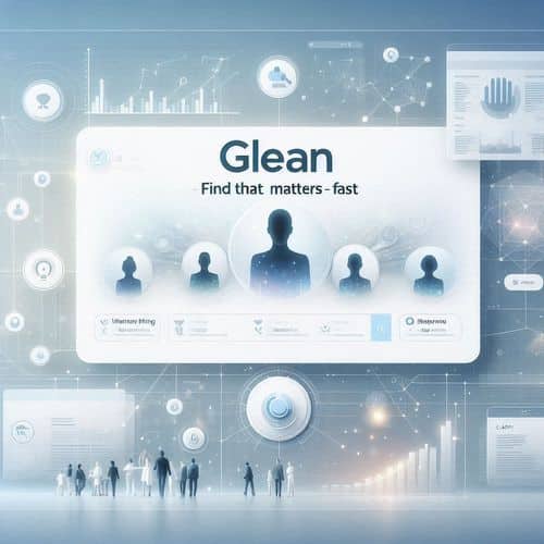 Glean 统一搜索界面,包含查询栏、AI 生成的答案以及跨公司知识库的主动建议。