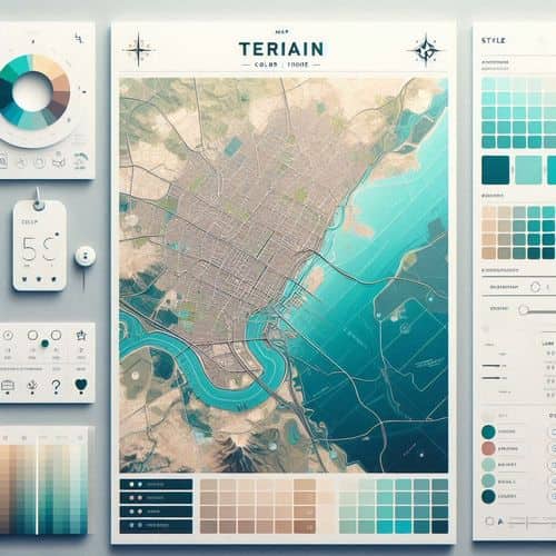 Terraink 界面显示地图选择、样式自定义以及地图海报设计的实时预览。