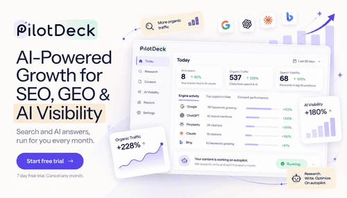 PilotDeck: AI platform for SEO, GEO and AI visibility