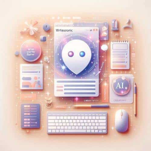 Writesonic dashboard displaying content templates, SEO tools, and creative writing generation features.