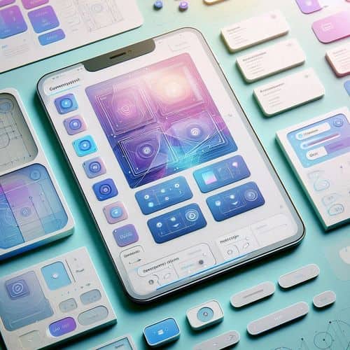Uizard interface showing AI-generated app screens, wireframes, and editable UI components for rapid prototyping.