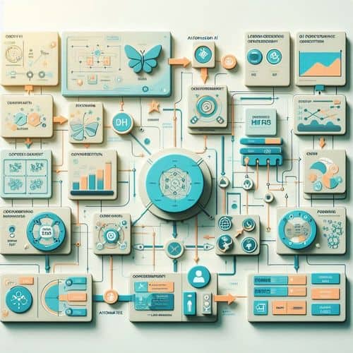 Kersai dashboard and service workflow showing AI business automation, customer engagement tools, and operational growth solutions.