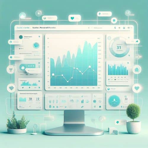 Sprout Social dashboard showing publishing queue, sentiment analytics and AI-suggested content ideas.