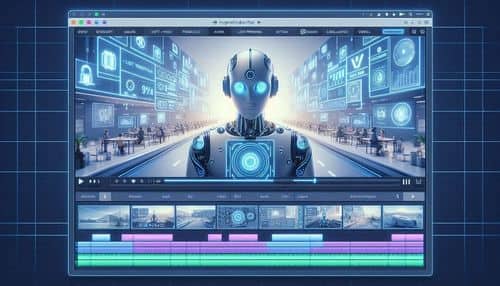 HyperFrames interface showing HTML video composition code, AI agent workflow, website capture, storyboard, voiceover, animation timeline, preview window, reusable components, and MP4 rendering pipeline.