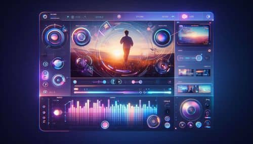 Veo AI 影片生成介面顯示電影級提示詞控制、原生音訊、鏡頭運動、逼真物理效果、對白生成、Google Flow 工作流程、Gemini 存取以及生成的影片預覽。