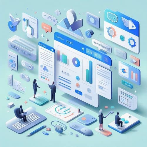 Microsoft Copilot assisting with document drafting, spreadsheet insights, presentation generation, and meeting summarisation within the Microsoft 365 interface.