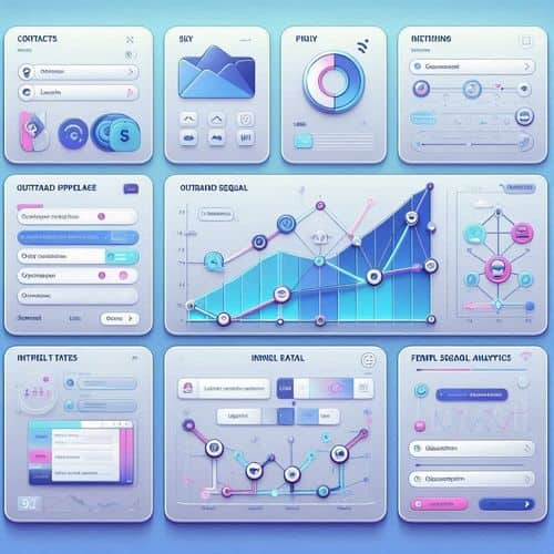 Amplemarket dashboard showing AI sales copilot, lead generation signals, multichannel outreach sequences, and performance analytics.