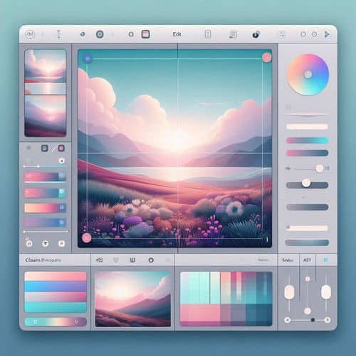 Pixelmator Pro interface showing layer-based editing, AI tools, and advanced image adjustments.